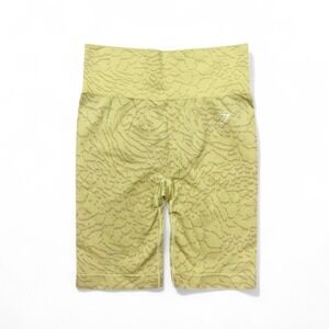 GYMSHARK Adapt Animal Yellow Seamless Biker Shorts‎ Medium Lifting Gym